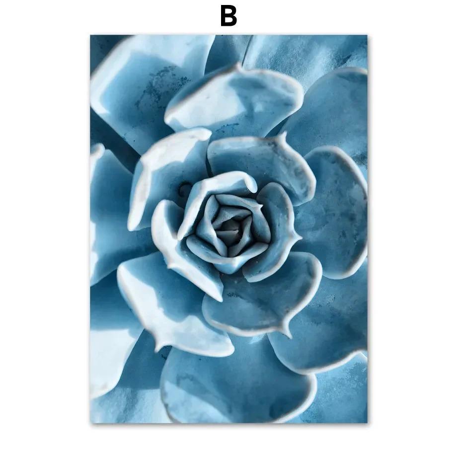 

Синий одуванчик, ромашка, пион, цветы агавы, лист растения, настенная живопись, холст, картина, скандинавский постер, Декор, фотографии для гостиной 21cm×30cm NoFrame