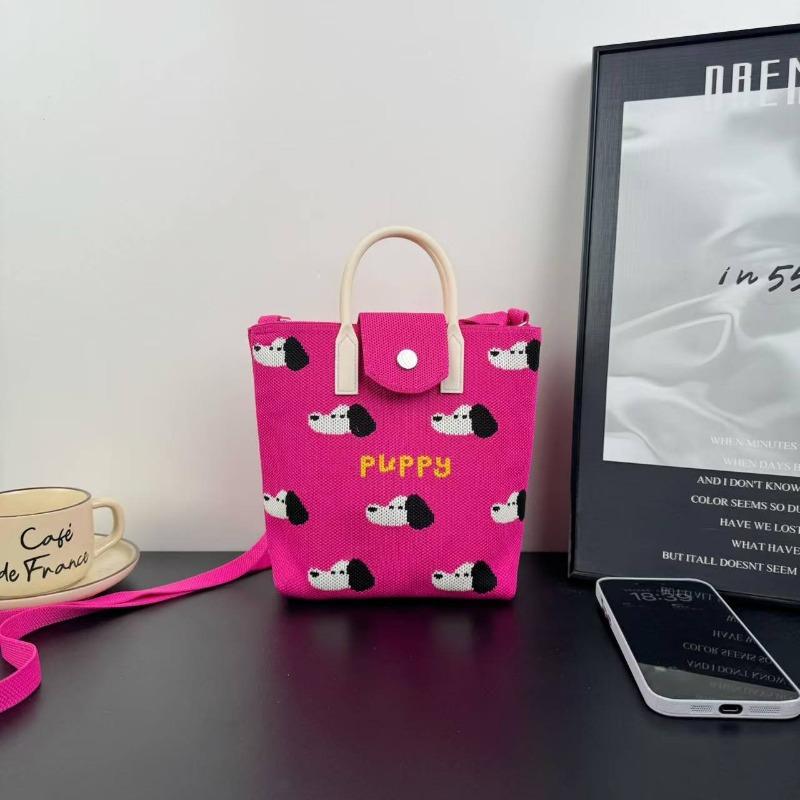 New knitted mobile phone bag, high-end handbag, women's messenger bag, adjustable versatile, convenient and large-capacity bag