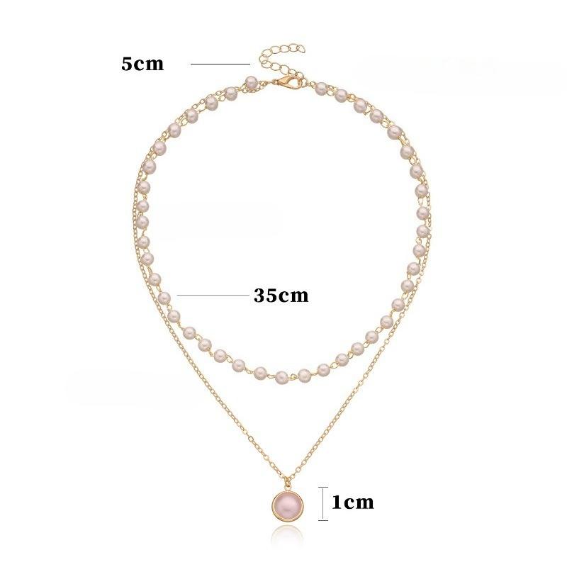 2025 New Women's Pearl Necklace Kpop Gold Color Beads Pendant Necklaces Goth Double Layer Chain Choker for Women Fashion Jewelry
