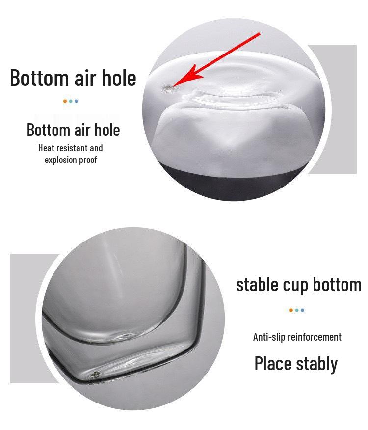 Insulated Double-Walled Glass Cup with Handle - Transparent Milk, Water, Coffee, Tea Cup