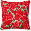 1pc Polyester Plant Hand-Painted Red Illustrations Of Strawberries Art Fruit Pillow Covers Pillowcases For Home Decoration Suita