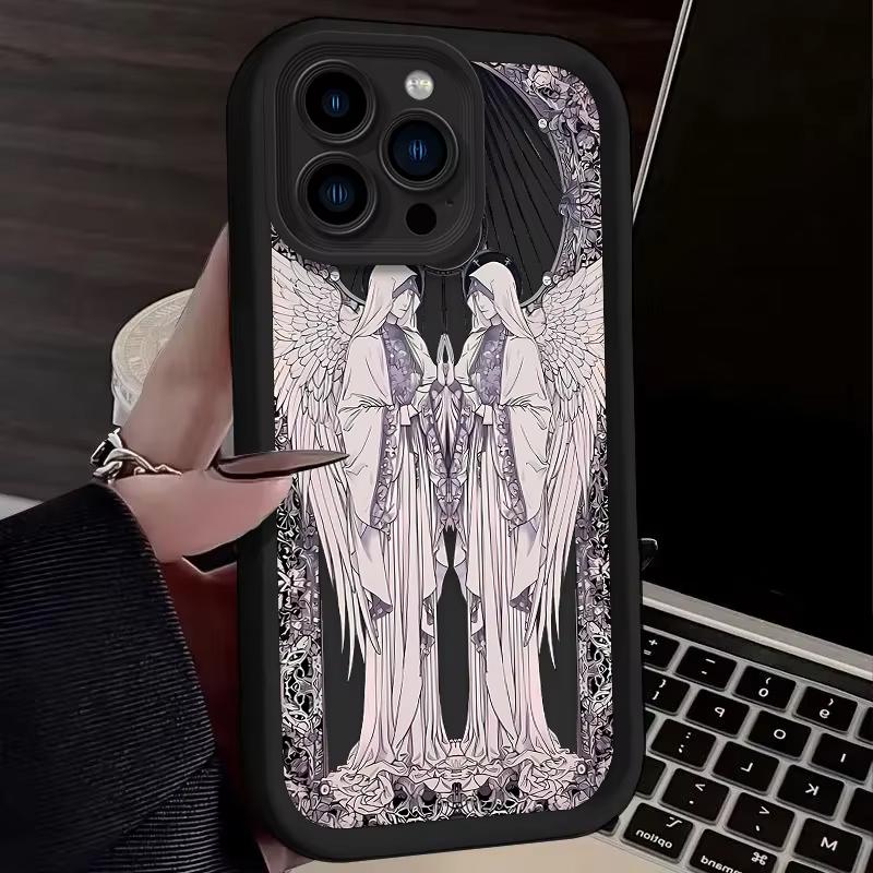 Retro Goddess Punk Angel Phone Case For iPhone 17 Air 16 e 15 14 13 12 11 Pro Max Plus Mini SE 2020 2022 Funda Coque