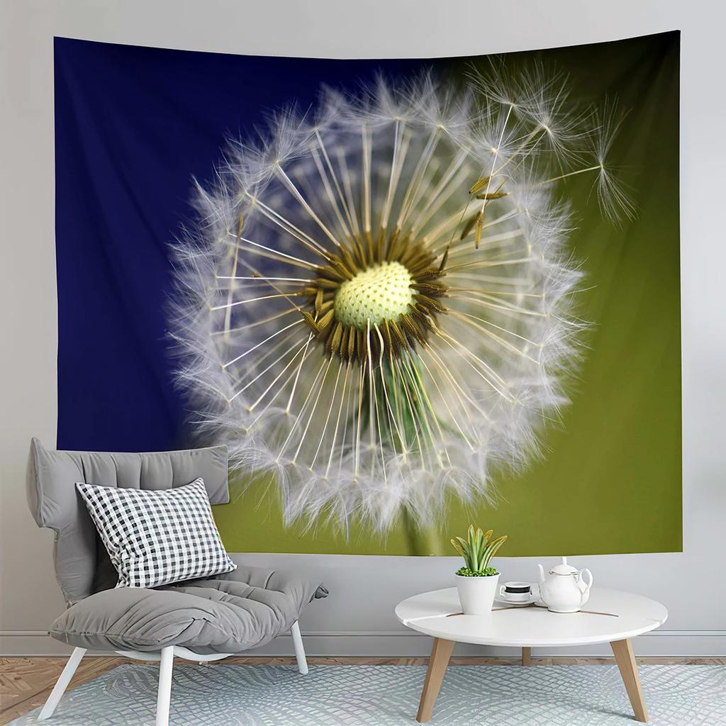 Spring Time Field Dandelions Tapestry Sunset Natural Scenery Tapestry Art Wall Hanging Home Living Room Bedroom Dorm Tapestries