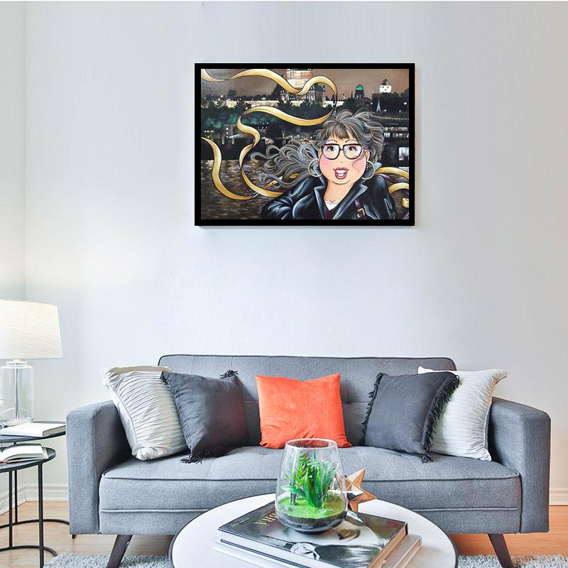Full Round Diamond 5D DIY Sexy Women Diamond Painting Cartoon Fat Lady Diamond Embroidery Cross Stitch Mosaic Home Decor