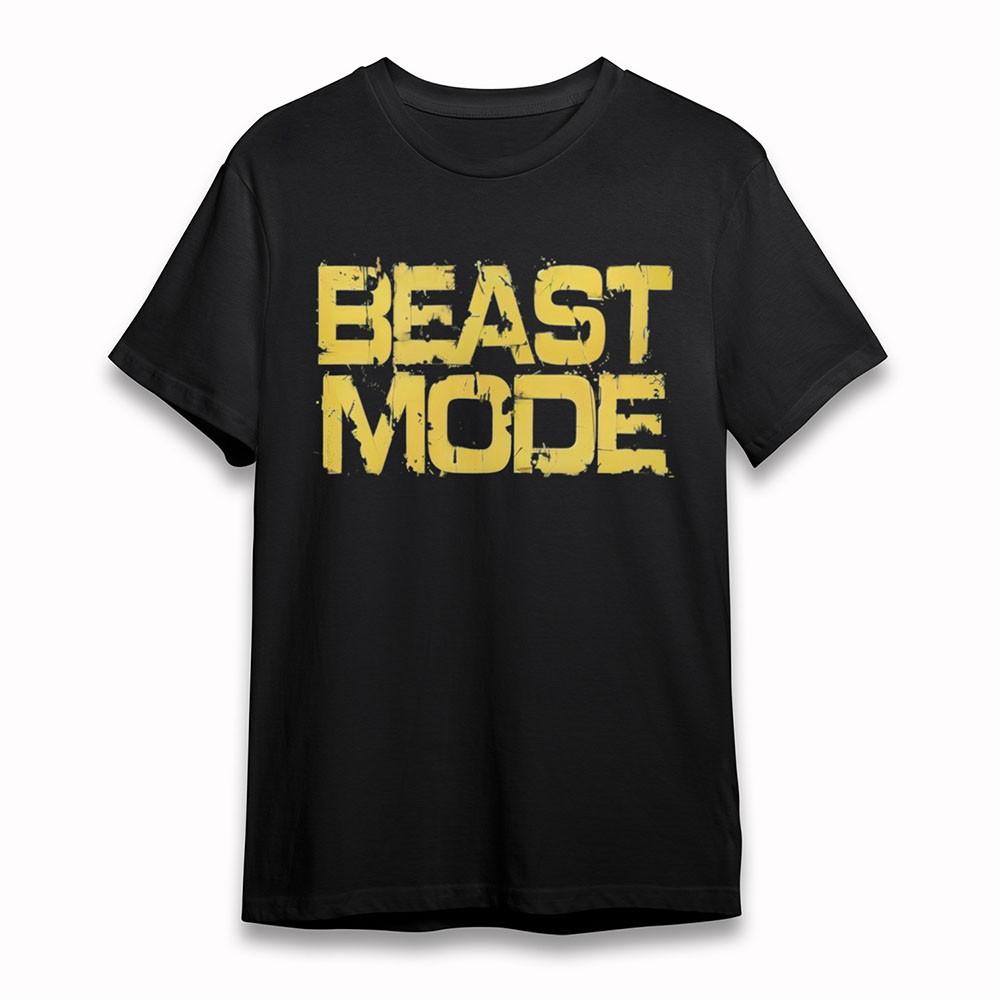 

Men s T-Shirt Grunge Beast Mode Motivational Tee Short Cotton Black Oversize Tee 2XL