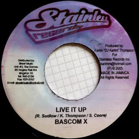

7inch Record BASCOM X / TANTO MARIJUANN - Live It Up / Music Is The Head NONE Stainless Recor 2005 Jamaica Reggae, Ska & Dub Used