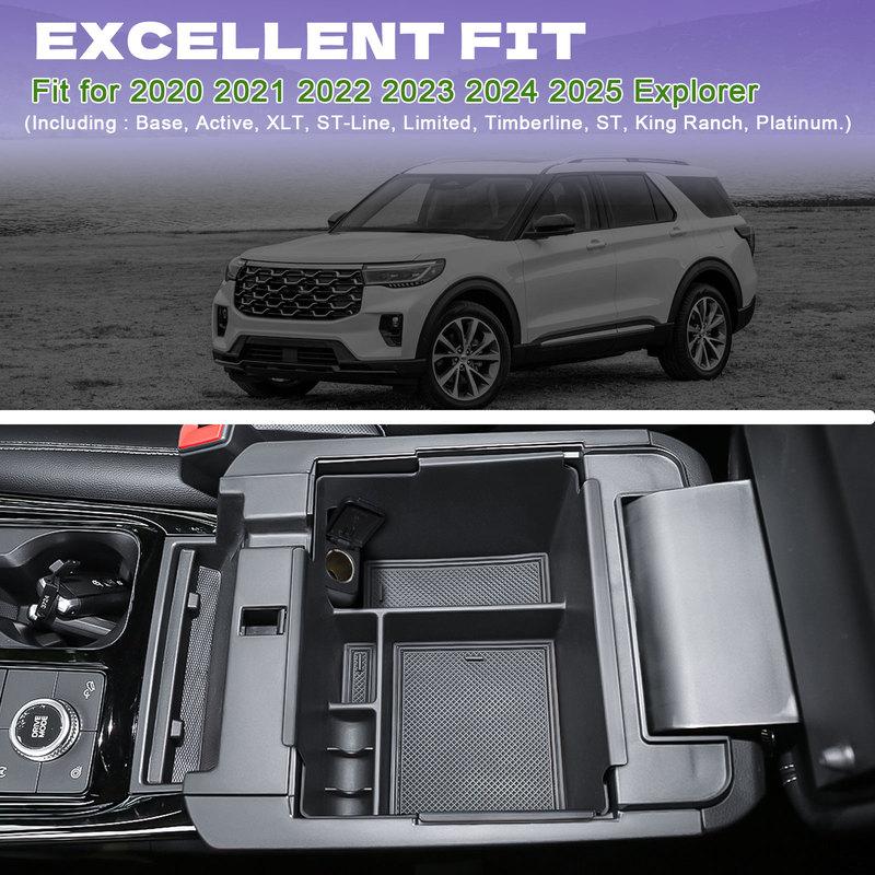 Center Console Organizer Tray for 2025 2024     Ford Explorer Armrest Storage Box Secondary Interior Accessories
