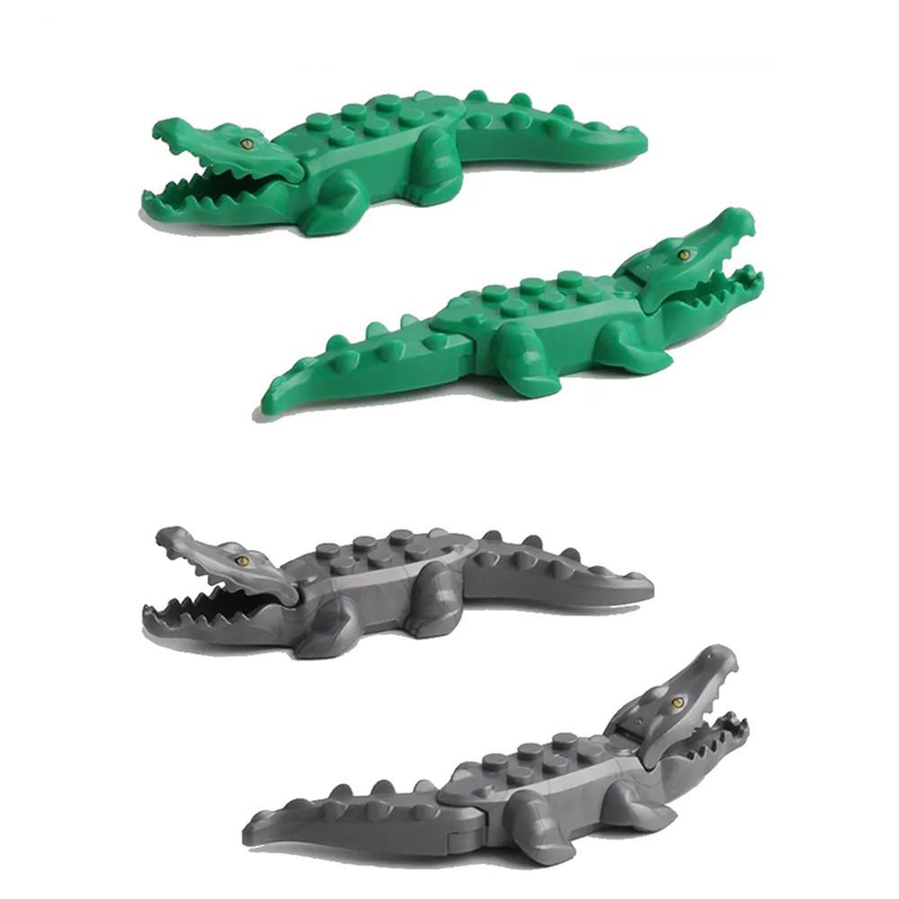 2 szt. Model zwierzęcia Klocki Klocki Zabawki Krokodyl Model zwierzęcia MOC Klocki edukacyjne Zabawki dla dzieci Zabawki dla dzieci