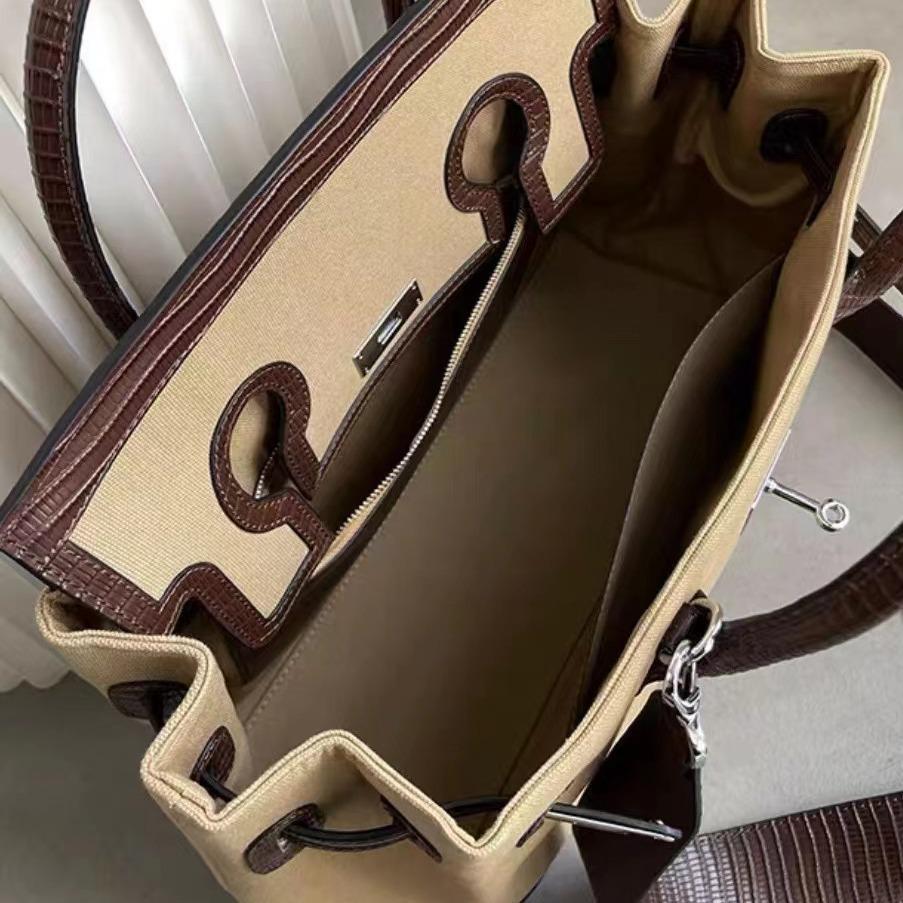 Retro Contrast Canvas Large-Capacity Handbag – High-End 2025 Edition Women's Shoulder Bag