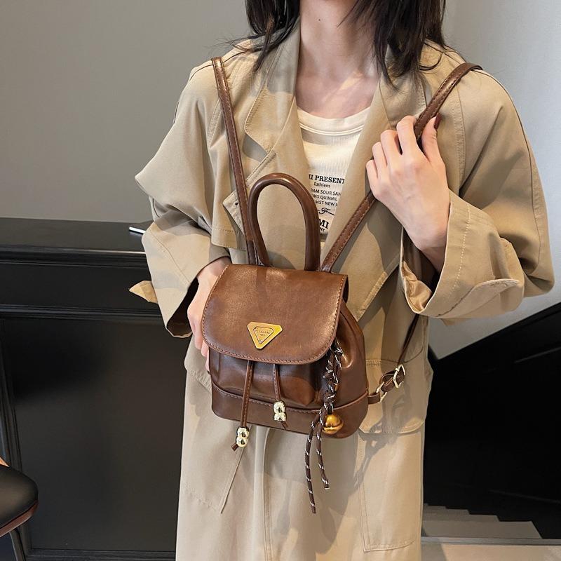 Frost Fall Bag Women's Retro Niche Design Handbag Bucket Bag New Casual High-end Small Backpack