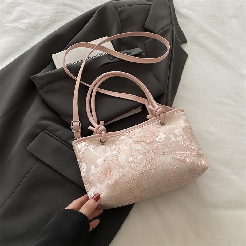 Minimalistische Spitzen-Schmetterlings-Handtasche mit Stickereien für Sommer-Casual-Outfits