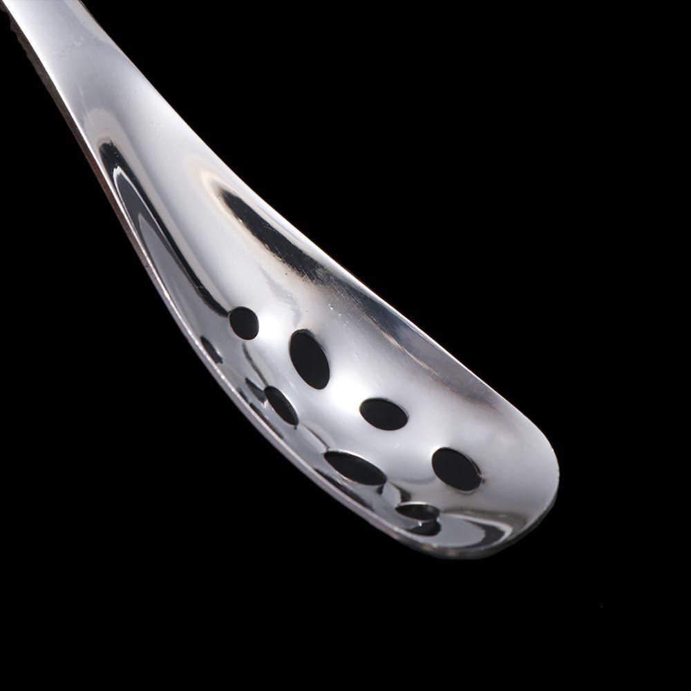 Kitchen Utensils Long Handle Dessert Spoon Silver Stainless Steel Colander Scoop Minimalist Soup Spoon Restaurant