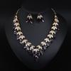 Shining Temperament Crystal Gemstone Necklace Earrings Set Dress Wedding Dinner Women'S Jewelry
