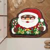 Santa Claus Faux Cashmere Holiday Floor Mat - Dirt & Wear-Resistant, Easy-to-Clean Christmas Decoration