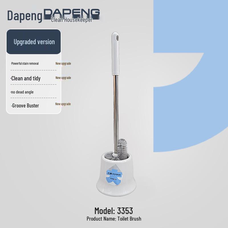 Long Handle Soft Bristle Toilet Cleaning Brush Set - No Dead Corners