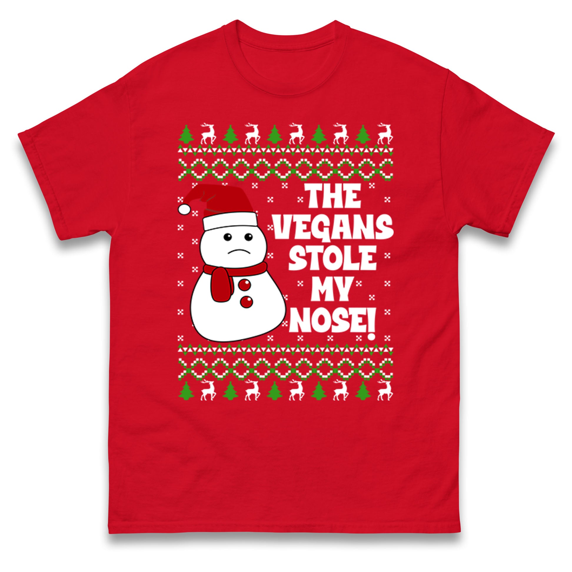 The Vegans Stole My nose Funny Christmas T Shirt Tshirt Mens Womens Unisex Tops Tees XL