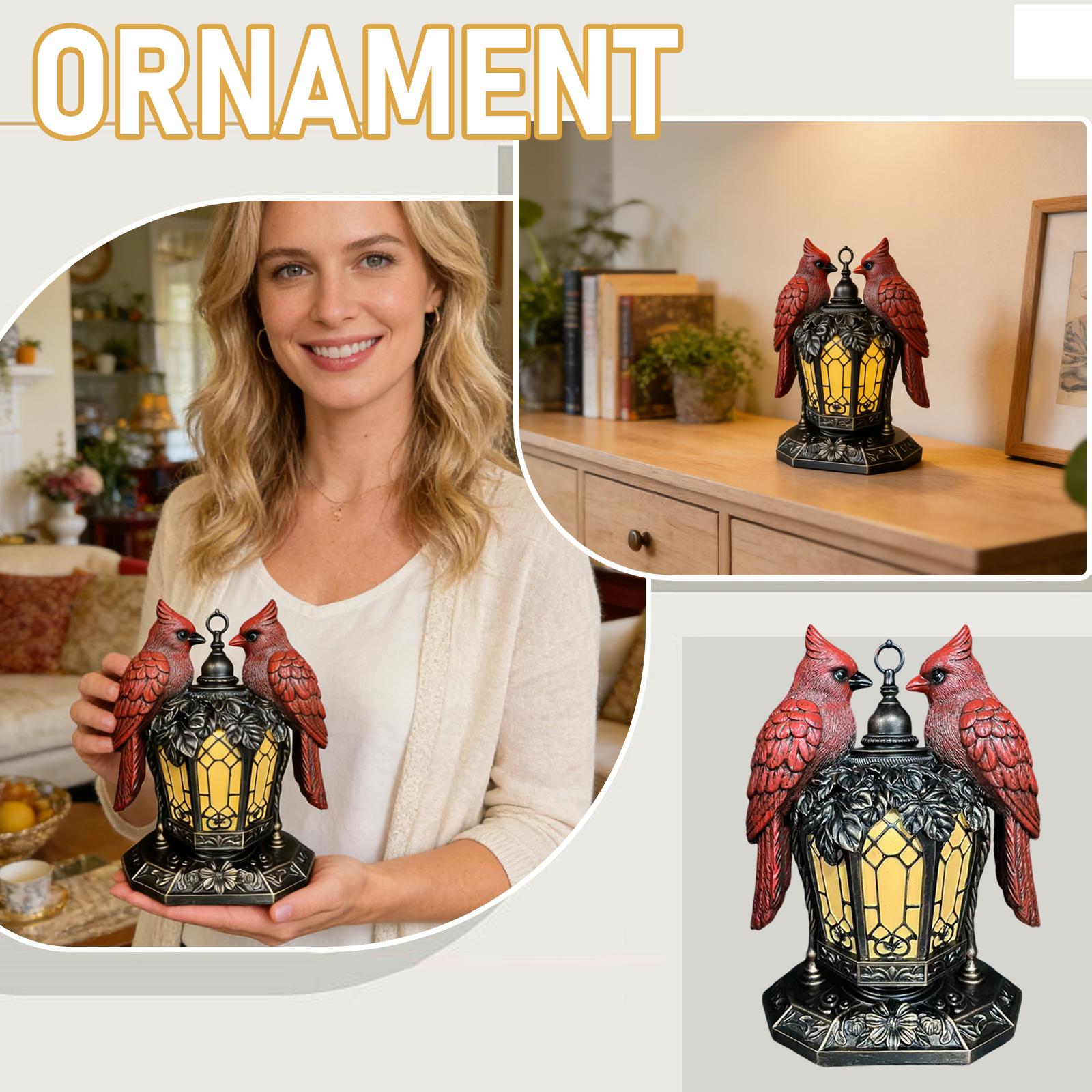 

Retro Red Lovebird Ornament Lamp, Night Light ONE SIZE