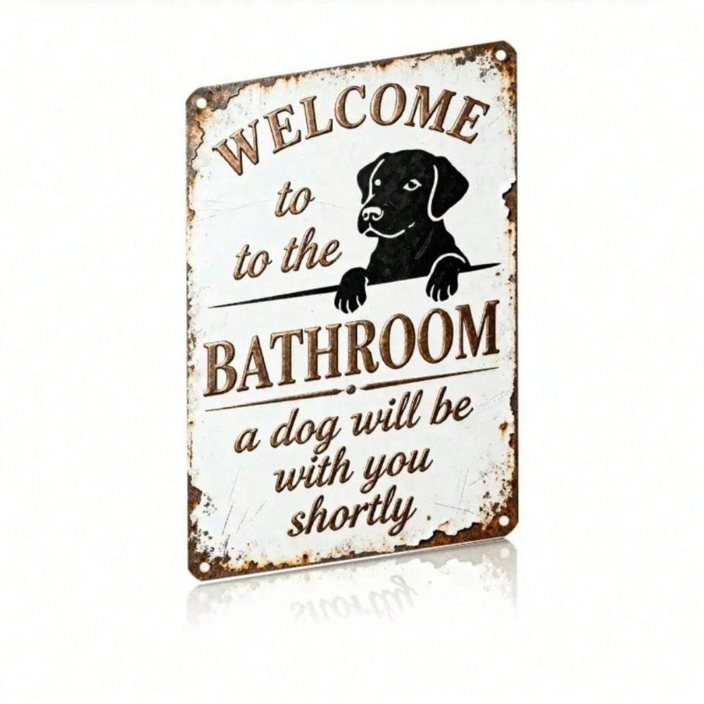 Metal Poster Wall Art Dog Welcome Home Decor