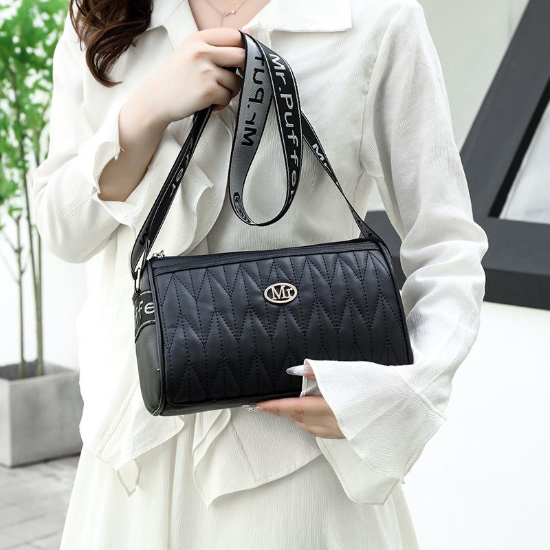 Trend women's bags 2025 new PU pleated messenger bags women's small bags women's shoulder bags tote bags