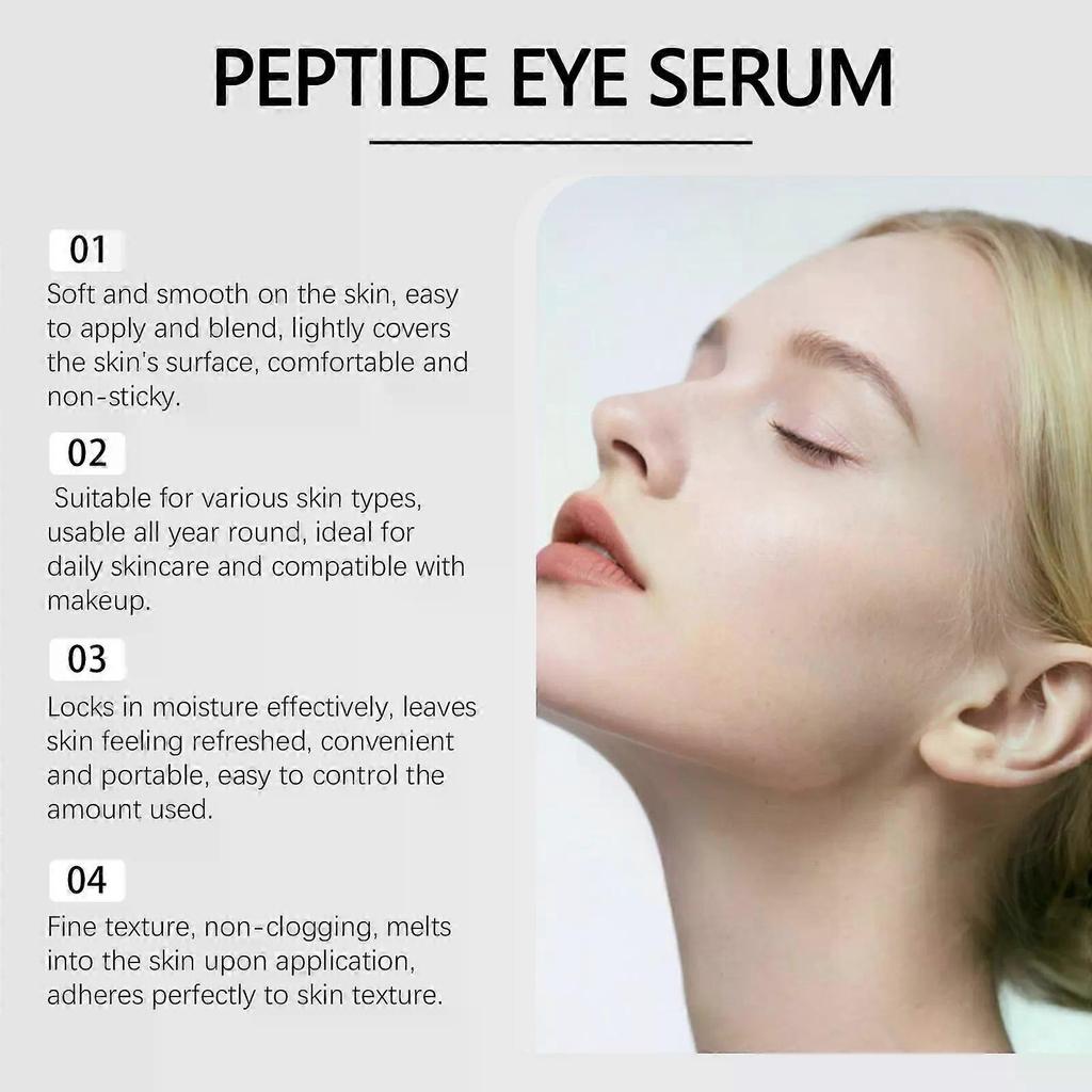 Peptide Eye Serum 15ml, 5% Caffeine Anti-Aging Eye Cream with Roller, Reduces Puffiness, Dark Circles & Fine Lines, Firming Under Eye Care