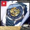 OLEVS Fully Hollowed Watch Men 6728 Fashion Personality Automatic Mechanical Wrist Watches for Man Luxury Skeleton Man Watch New