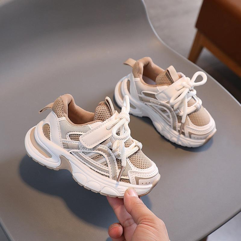Boys Shoes Sneakers Mesh Breathable 2025 Summer New Children's Sports Dad Shoes Single Net White Shoes Girl