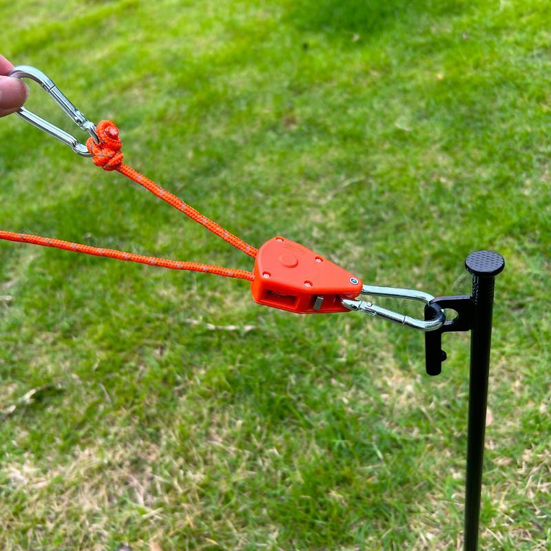 4/6M Adjustable Camping Tent Awning Wind Rope With Fastener Buckle Pulley Tensioner Ratchet Hangers For Lights