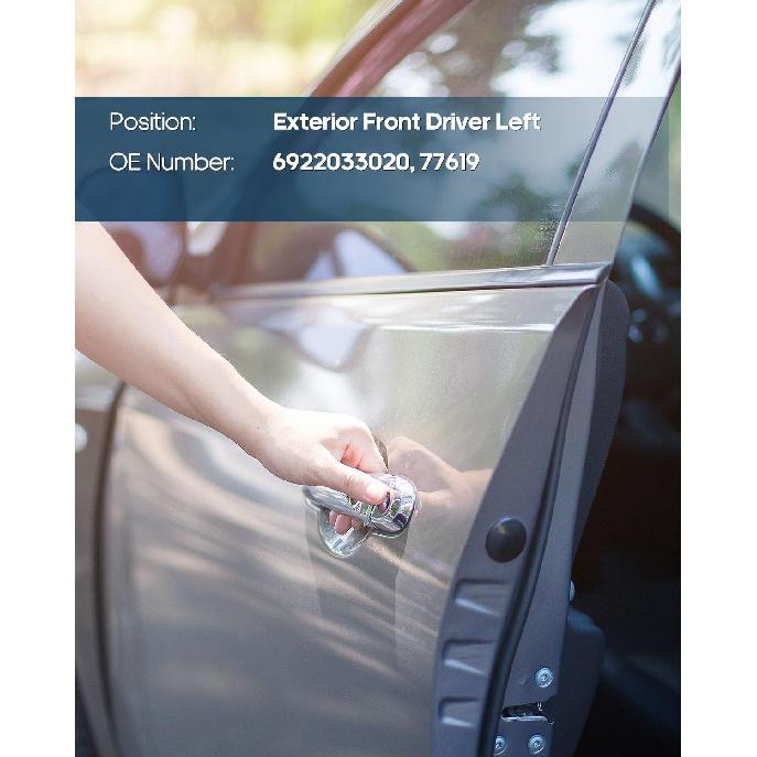 ECCPP Exterior Door Handles 1992-1996 for Toyota for Camry Outer Replacement Front Driver Left Door Handles 2pcs Black 6922033020, 77619