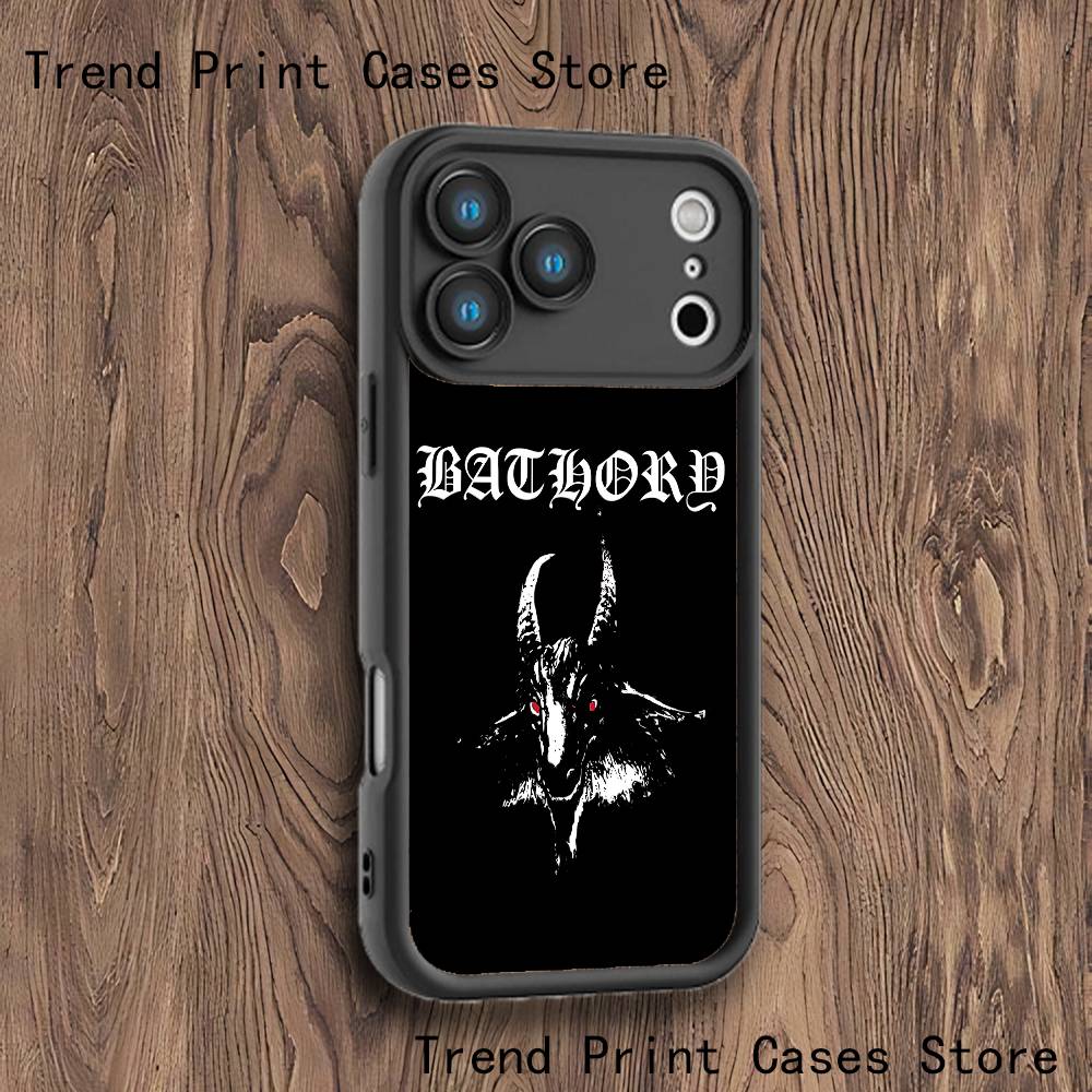 B-BathoryS Band Quorthon Phone Case For iPhone 17,16,15,14,13,12,11,Pro,Max,Plus,X,XS,SE4,E,Mini Black Thickened border Case