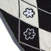 PIECEMAKER ARGYLE MONO DAISY KNIT MUFFLER (black)