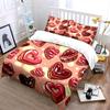 Heart Shaped Decorative Sticker Set Soft Comfortable Duvet Cover Bedding Set Included 1*Duvet Cover & 2*Pillowcases, Gift