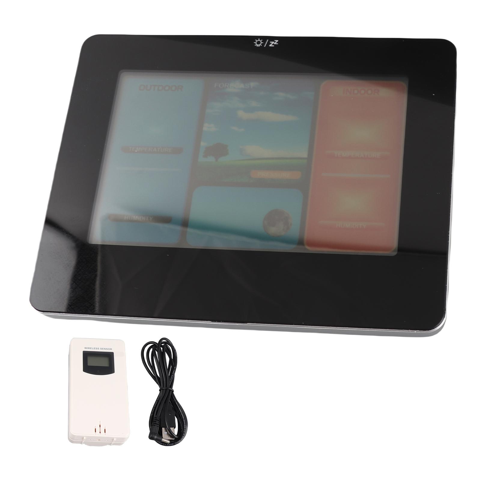 

Multifunction Digital Weather Station LCD Alarm Clock Indoor Outdoor Weather Forecast Barometer Thermometer Hygrometer