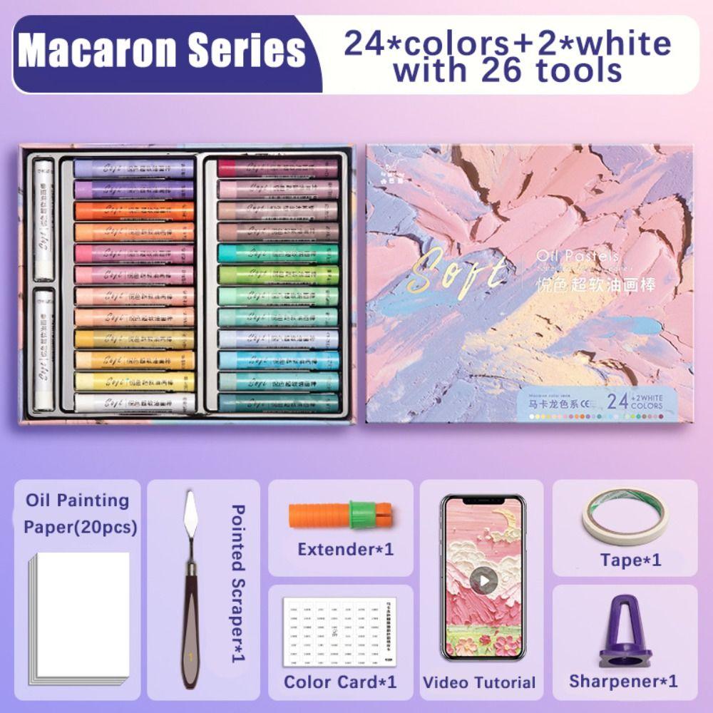 24/36/48 Colors Macaron Ultra Soft Crayon Morandi Painting Tools Versatile Oil Painting Stick