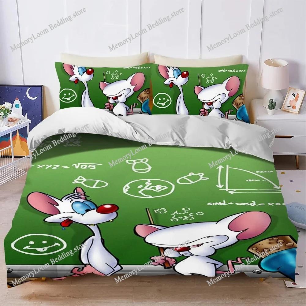 Pinky and the Brain Duvet Cover Set Home Style Bedding Soft Laundry Cotton Bed Student Dormitory Gift Home Textileextile963