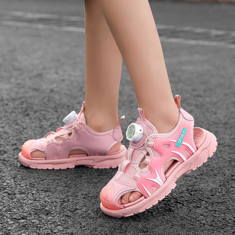 29-39 Sandali Estivi Antiscivolo Resistenti all'Usura Traspiranti alla Moda con Punta Chiusa Scarpe da Spiaggia per Bambini