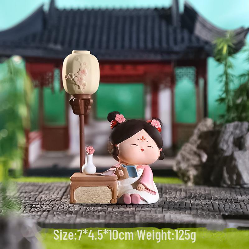 Kreativer Handyhalter im Stil der Tang-Dynastie mit Glücksbringer: Exquisites Harzornament