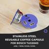 Reusable Coffee Capsule Pods Refillable Stainless Steel Coffee Filter for Bosch Tassimo Happy Vivy Coffee Maker 60/180/200/220ml