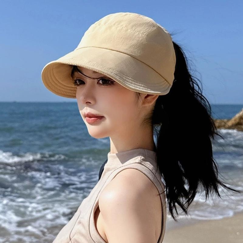 Sun Protective Ponytail Hat for Girl Women Sunproof Hat Sport Beach Hat Breathable Outdoor Baseball Hat Camping Visor Hat