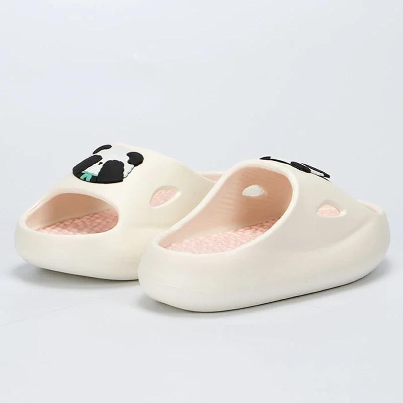 Fashion summer Thick Platform Cloud Slippers Women Cartoon Panda Eva Pillow Slides Woman Thick Bottom Non Slip Bathroom Home Slippers