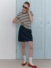 Elssibeui Cotton Mini Skirt_Indigo Blue