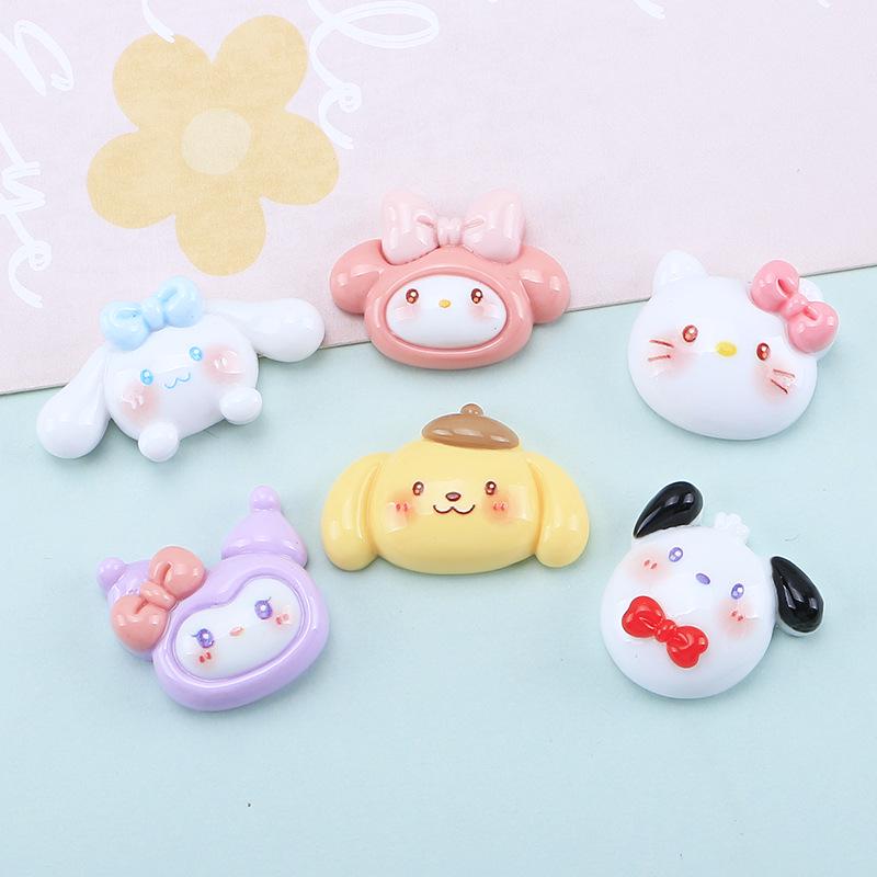 Cute Animal Head Cartoon Resin Hair Clip DIY Ornament Pack
