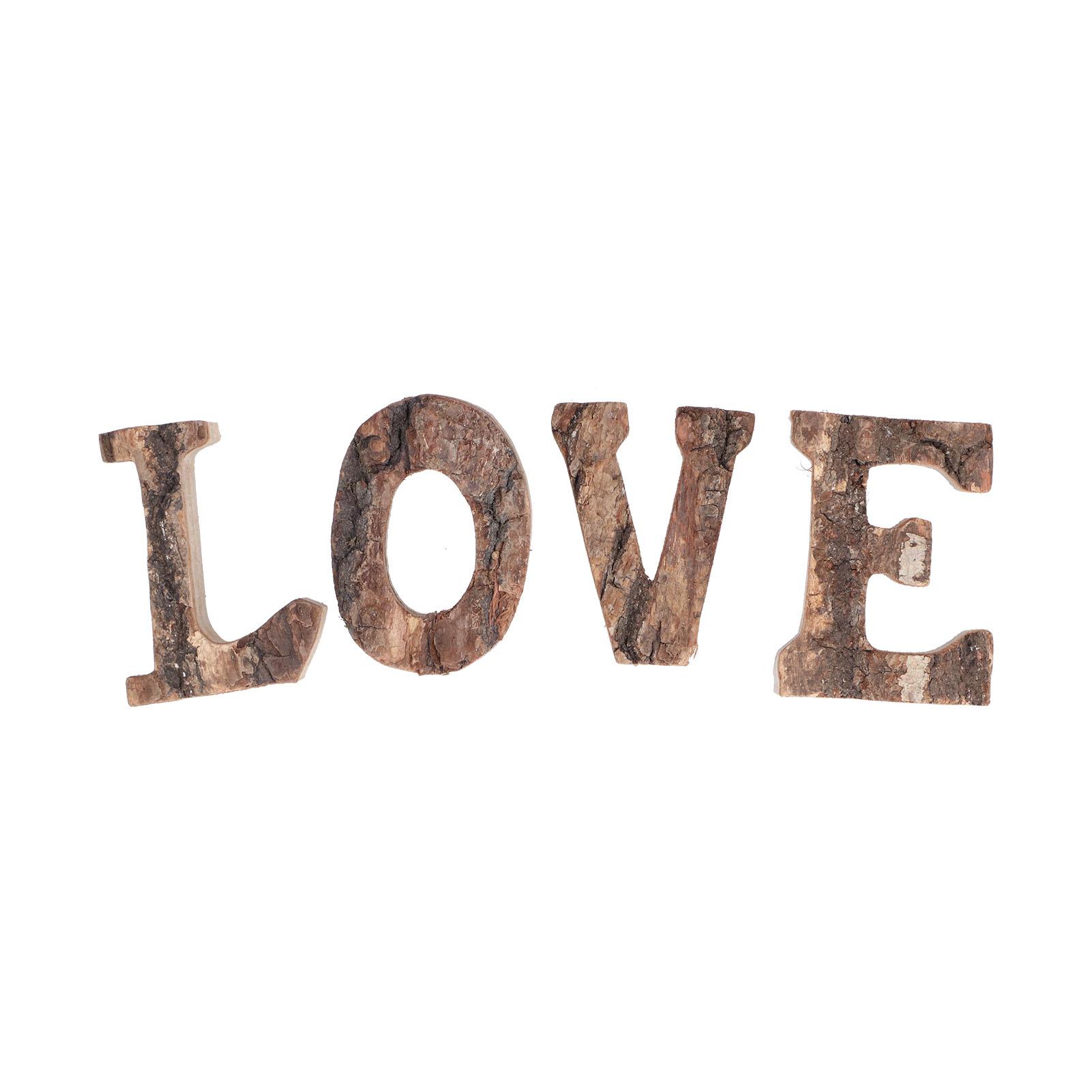 

4 шт. Буквы Деревянные кубики Форма ЛЮБОВЬ Ретро Свободностоящие Декоративные вырезы для дома Стены Стола