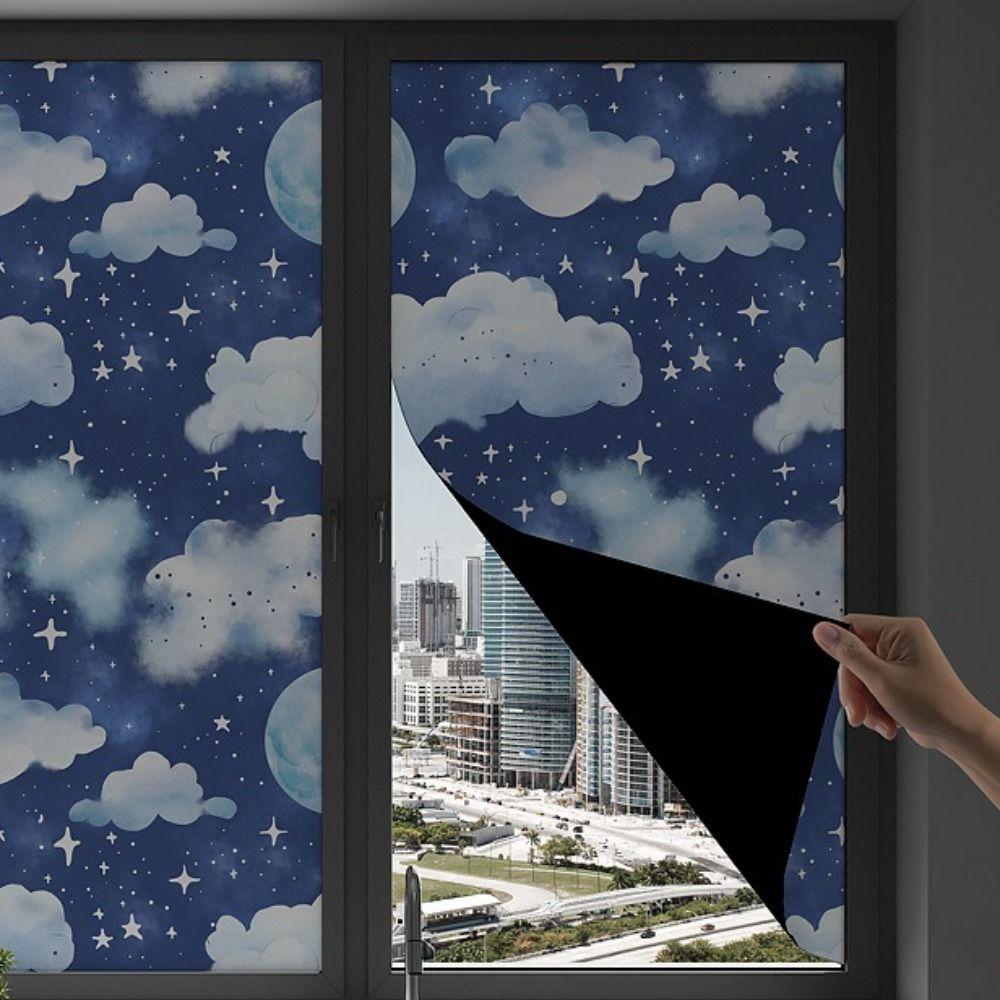 Anti Light Leakage Blackout Glass Sticker Full Blackout Sunshade Film Apartment