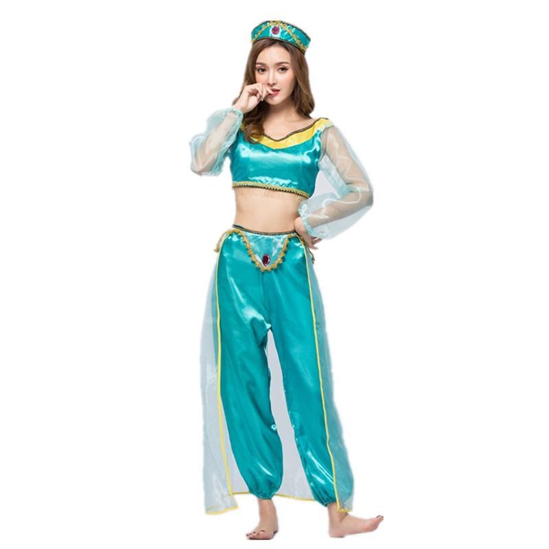 Halloween costume adult female, sexy search banner jasmine princess dress magic lamp cosplay stage costume