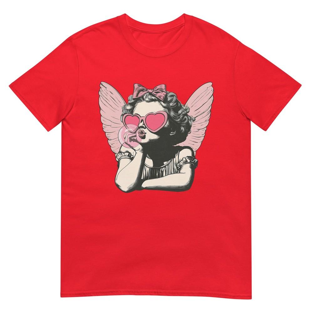 Retro Cupid Valentine Day Cute Vintage Cupid Blowing Bubble TShirt S