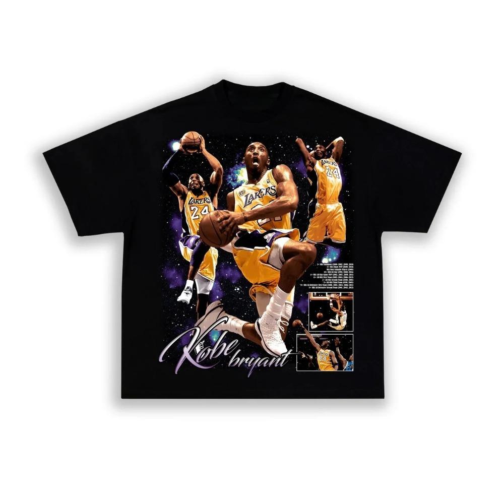 Kobe Bryant Los Angeles Lakers #8 & #24 Career Collage Vintage Oversized T-Shirt, NBA Legend Graphic Tee, Unisex Casual Top