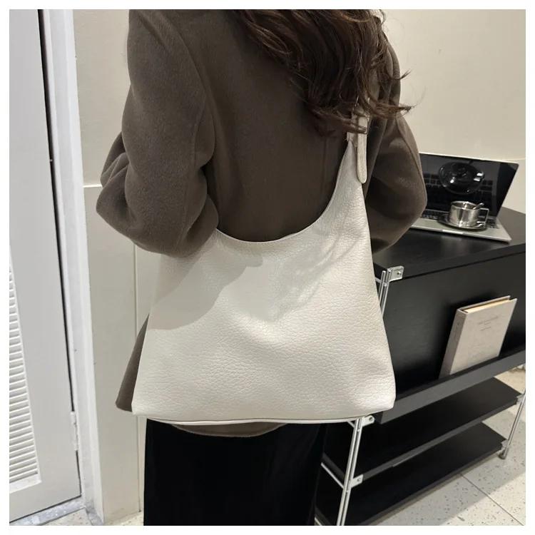 Fashion Leather Tote Bag for Women 2024 Trend Female Simple Large High Capacity Shoulder Bag Women Handbags Messenger Bags