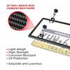 100% Real Black Carbon Fiber License Plate Frame Silm 4 Holes With Screws Caps Complies With US Canadian Mexico Standards License Plate Covers Frames