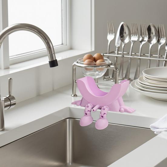 Funny Peeing Sponge Holder 3D Printed Round Sponge Stand with Drainage Countertop Sponge Holder for Kitchen Bathroom Sink