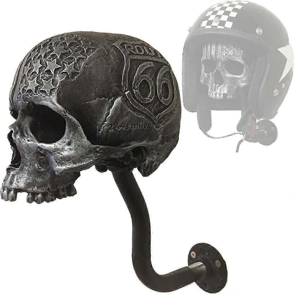 Motorcycle Skull Helmet Holder Wall Mount, Multi-uses Removable Skull/beard Helmet Rack, Resin Crafts Helmet Stand Fk